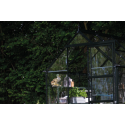 HALLS szklarnia ogrodowa ICON 6 (6,1 m2; 1,93 x 3,17 m) czarna, szkło hartowane + baza